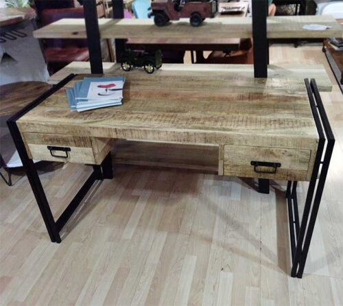 scrivania legno industriale ferro