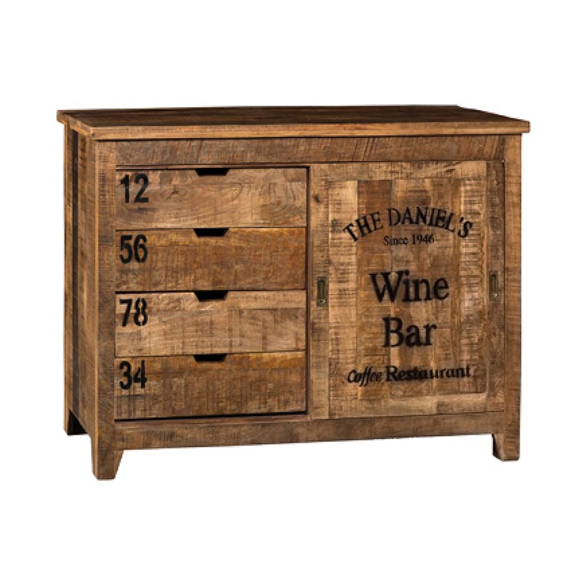 Credenza bar in legno massello di mango vendita prezzo stock