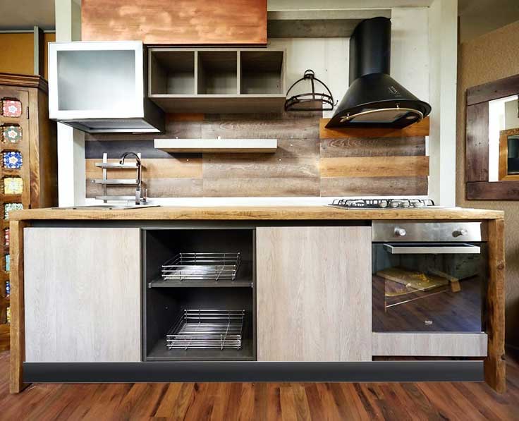 Cucina stile industrial in offerta top in vero legno nuovimondi