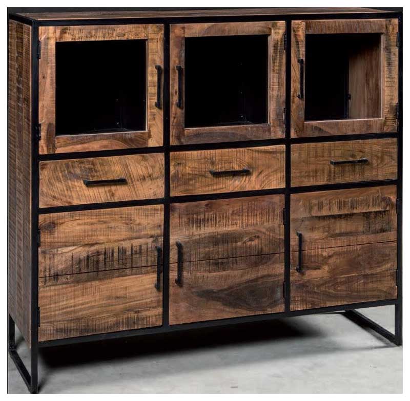 Credenza 6 ante Calgary stile industrial chic moderno