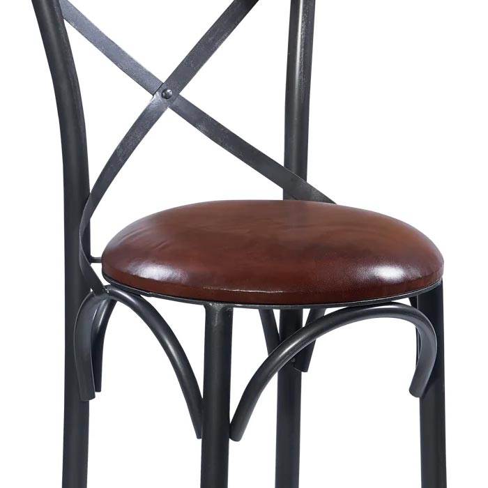 Sgabello alto industrial pelle