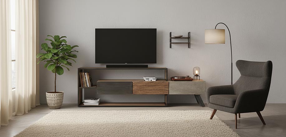 mobile porta televisore industrial