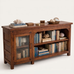 Credenza Vetrina Bassa in Legno Massello