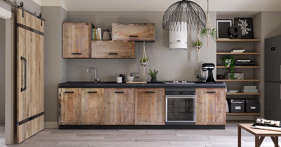 cucina rovere chiaro lineare