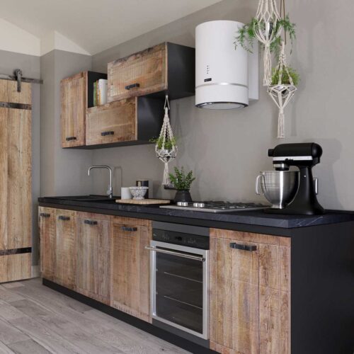 Cucina lineare in rovere chiaro - immagine 2