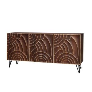 Madia credenza in legno massello in stile etnico moderno con intarsio