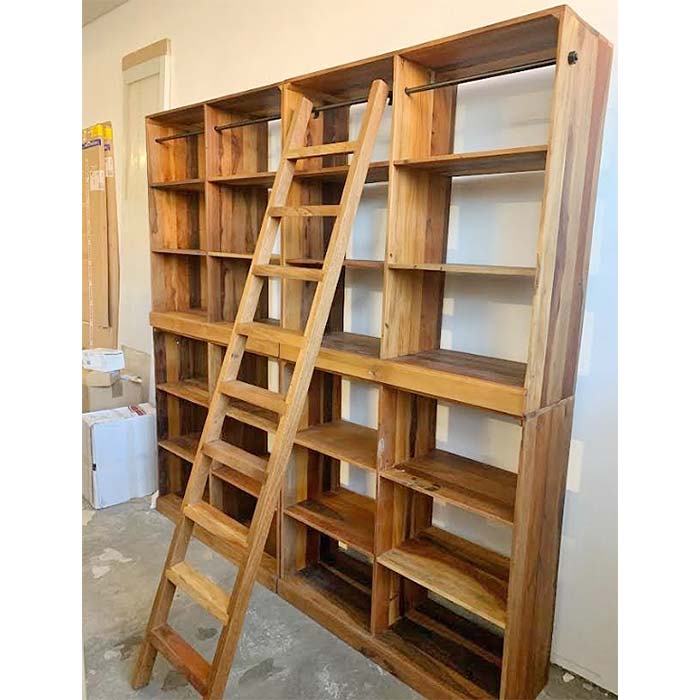 Libreria con scala - in legno offerta nuovimondi outlet