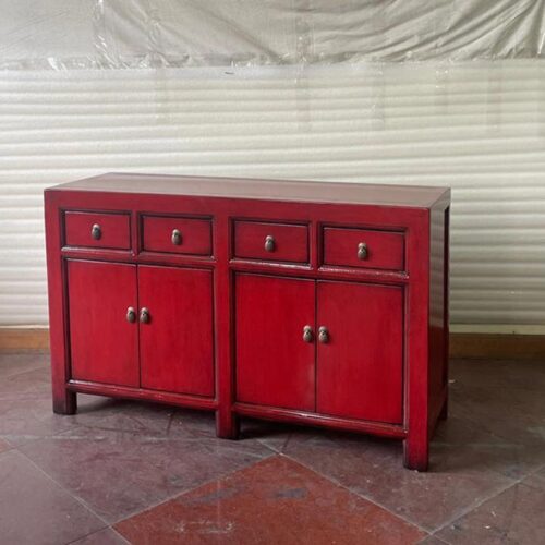 Credenza Cinese Antica Rossa laccata