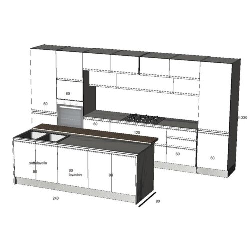 Cucina bianca con isola - immagine 4