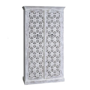 Armadio etnico intagliato decapato