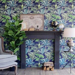 cornice camino blu