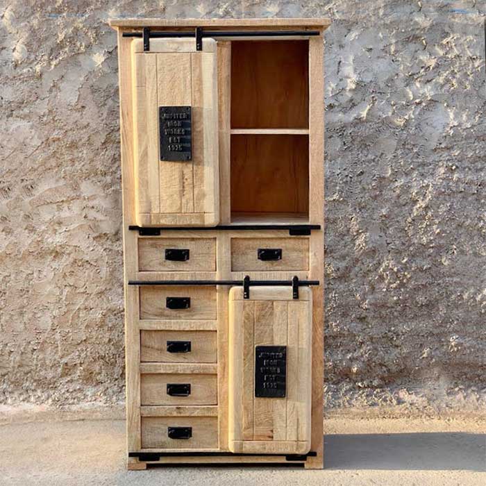 Credenza jupiter alta 6 cassetti linea industrial nuovimondi