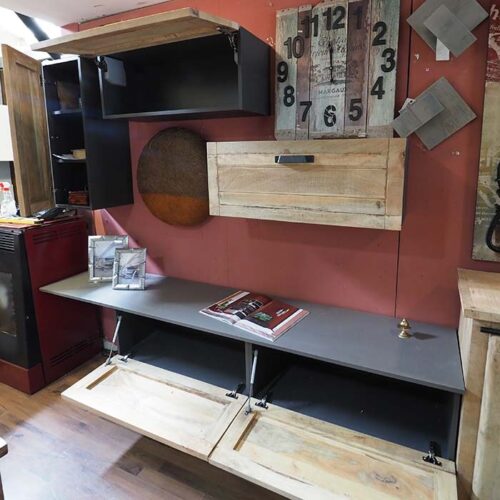 parete attrezzata legno naturale