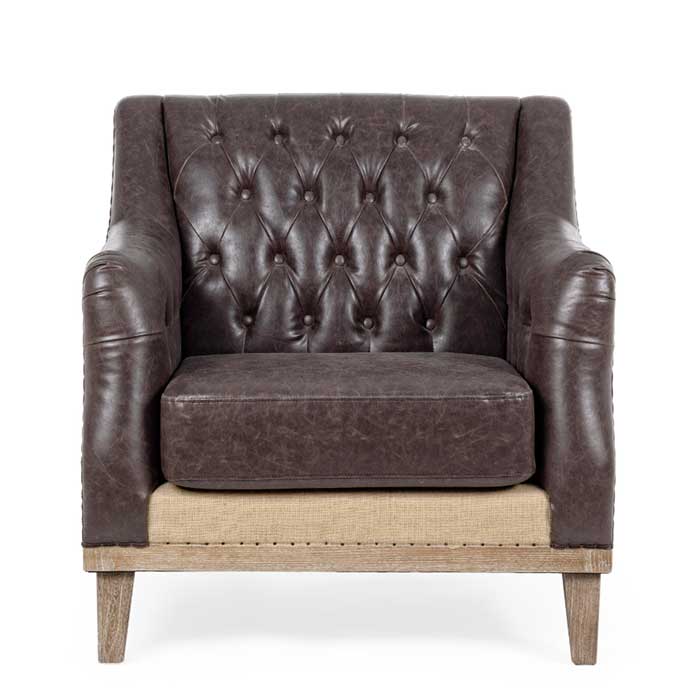 poltrona vintage simile pelle
