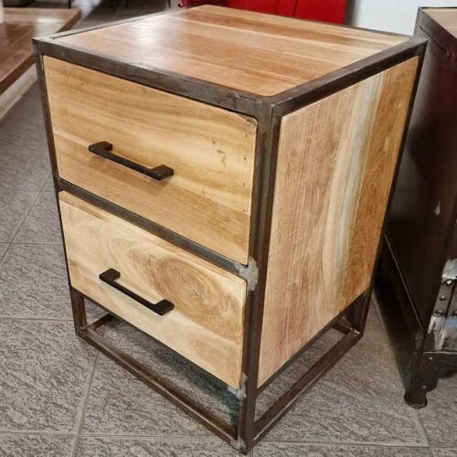 comodino legno ferro