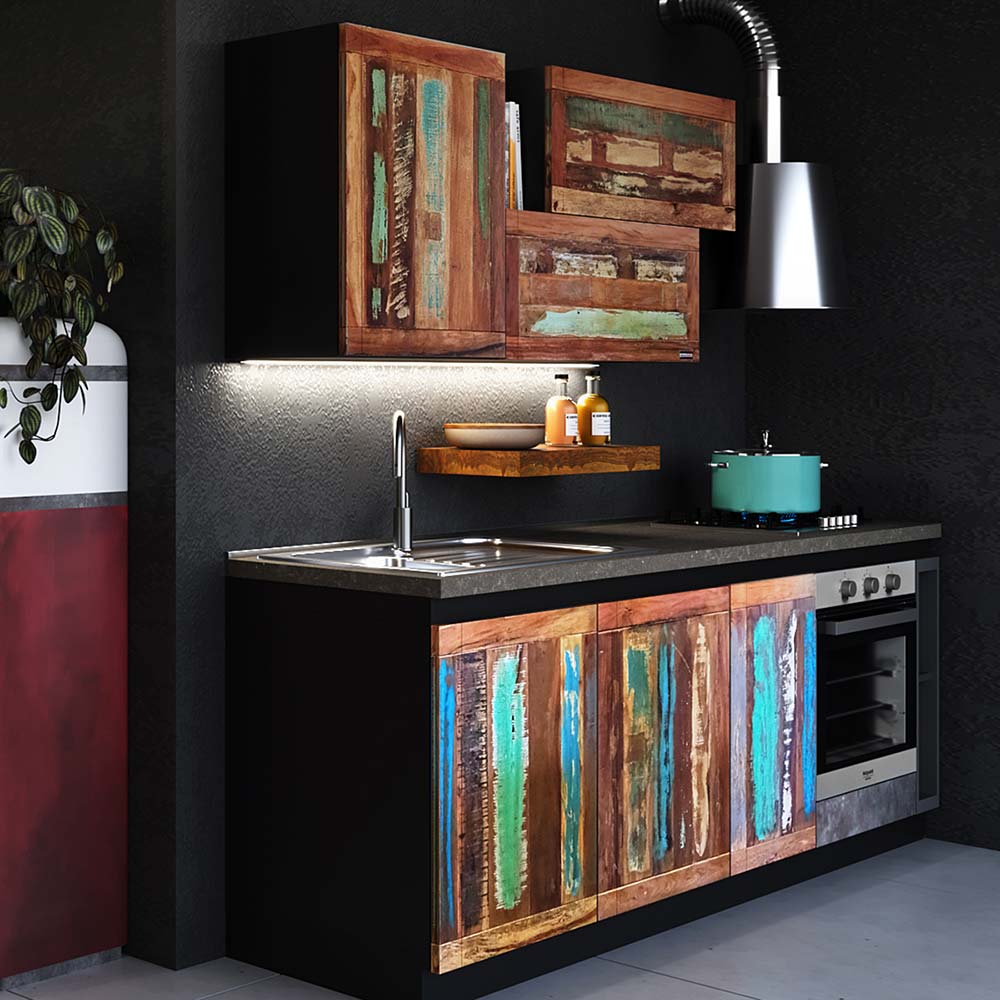 Cucina lineare vintage multi color - immagine 7