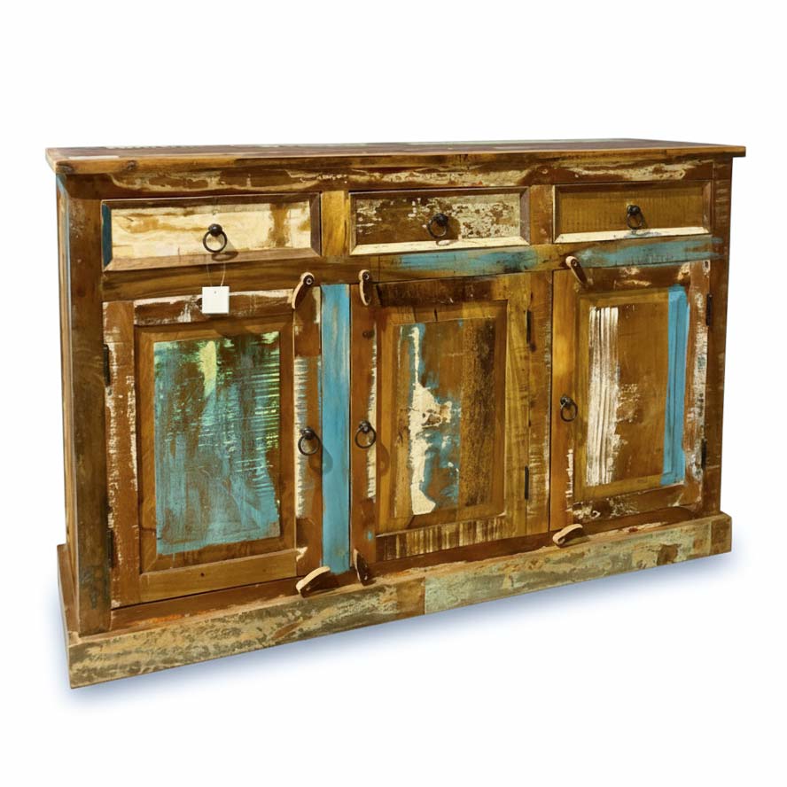 Credenza legno massello di recupero finitura colorata