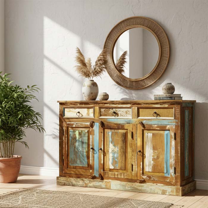 Credenza Vintage Legno Riciclato Colorata