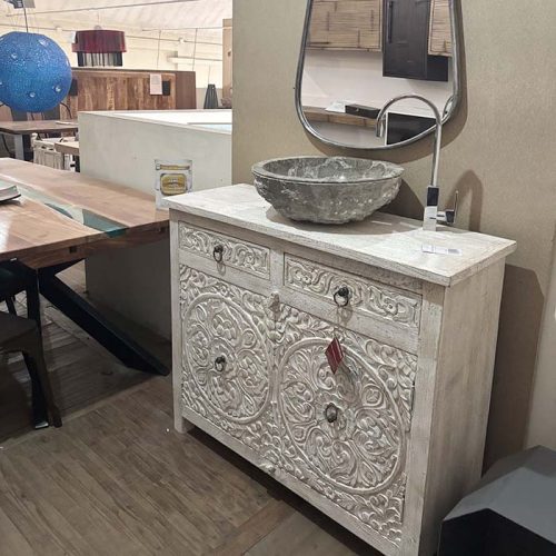Mobile bagno stile coloniale bianco