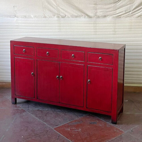 credenza cinese rossa