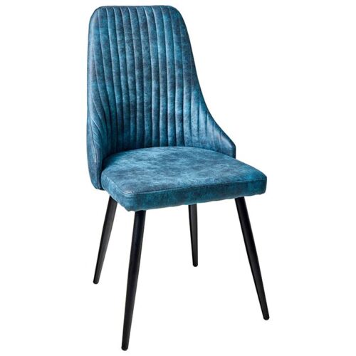 sedia velluto azzurra