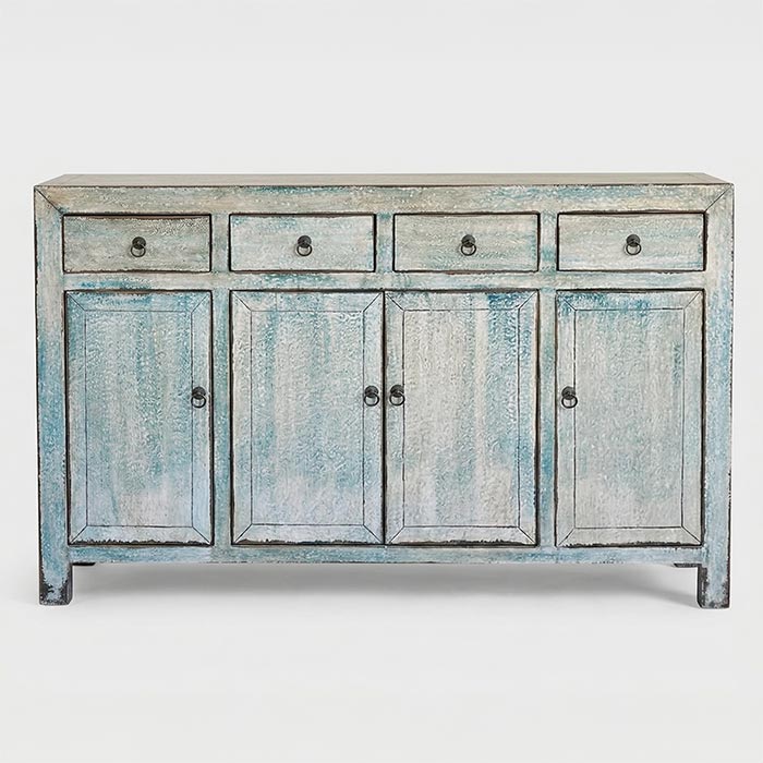 Credenza Cinese in finitura decapata chiara