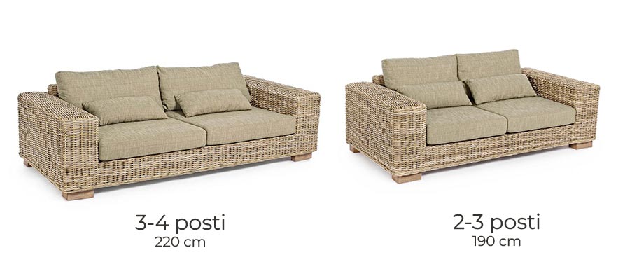 divani in rattan naturale