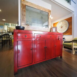 credenza cinese rossa