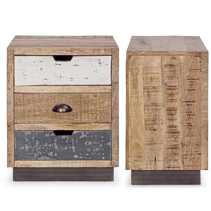 comodino legno stile vintage