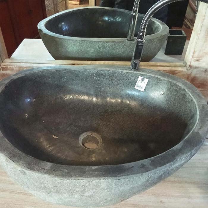 lavabo pietra di fiume per bagno