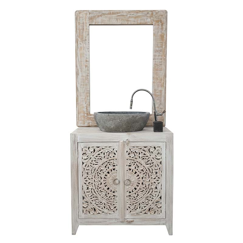 mobile bagno mandala bianco etno shabby