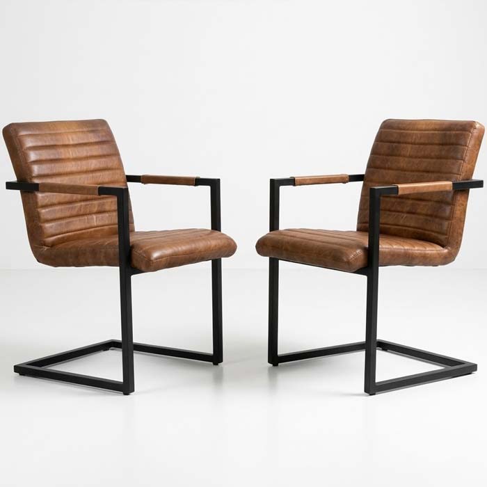 Sedie Industrial Vintage: Pelle