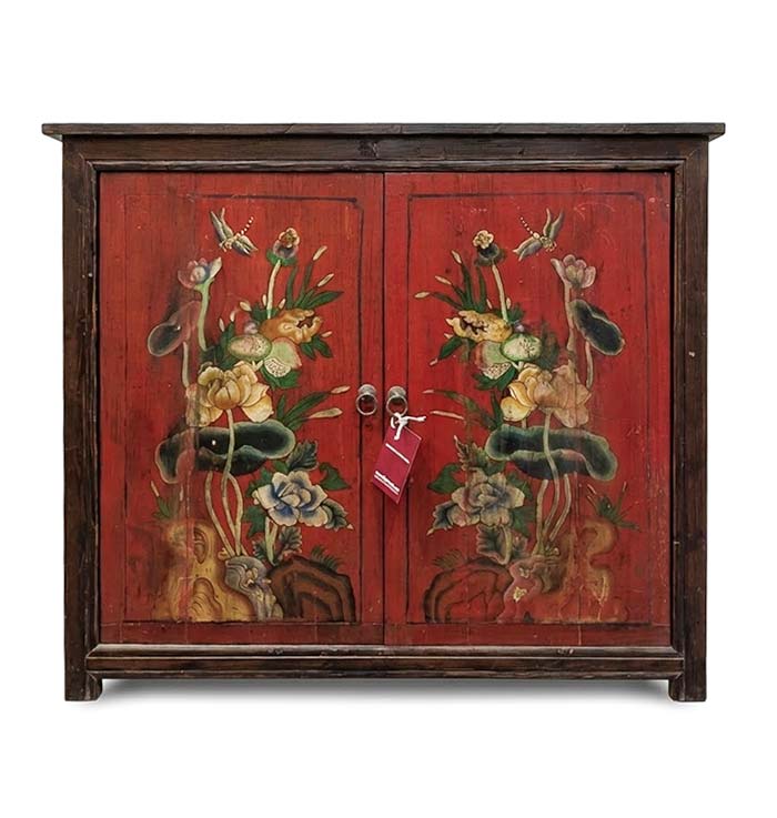 Credenza Antica Cina Rara Dipinta