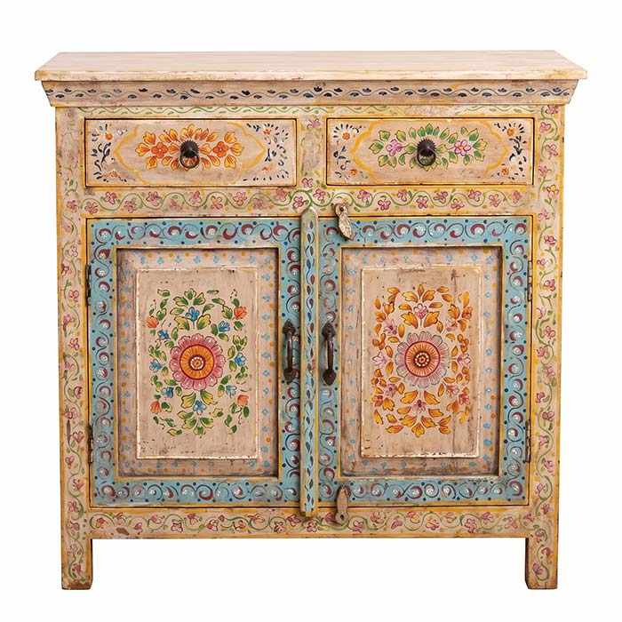 Credenza indiana dipinta a mano