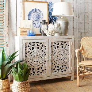 Credenza Etnica Intagliata a Mano