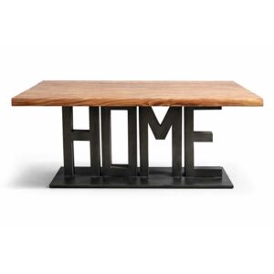Tavolo Design Scritta Metallo