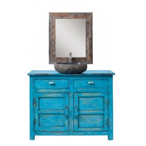 mobile bagno azzurro decapato