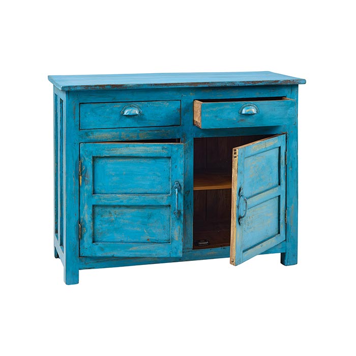 mobiletto azzurro vintage decapato