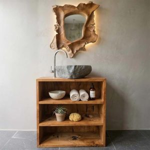 mobile bagno legno suar etnico 3 ripiani