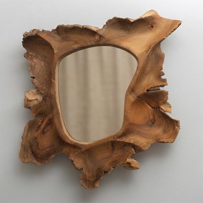 specchio radice di legno irregolare