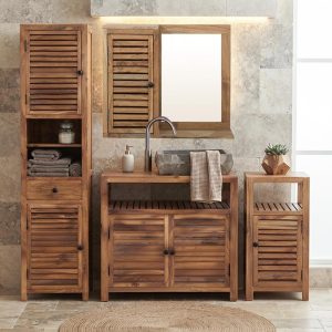 composizione set bagno legno