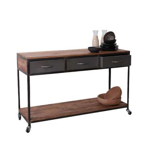 Tavolo Consolle industrial con ruote